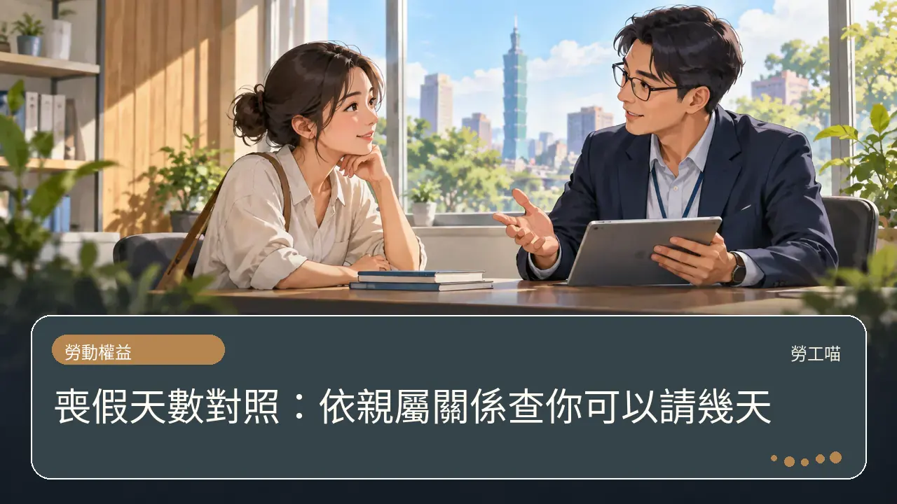 喪假天數對照:依親屬關係查你可以請幾天主題插畫