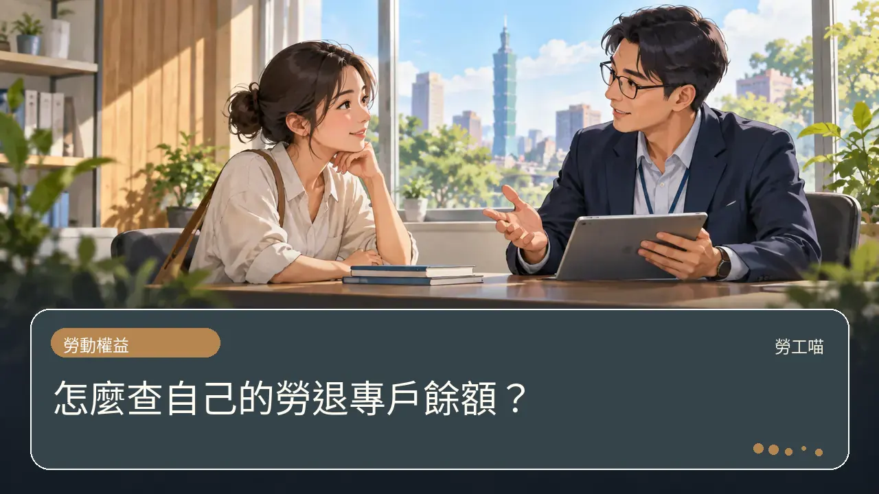 怎麼查自己的勞退專戶餘額?主題插畫