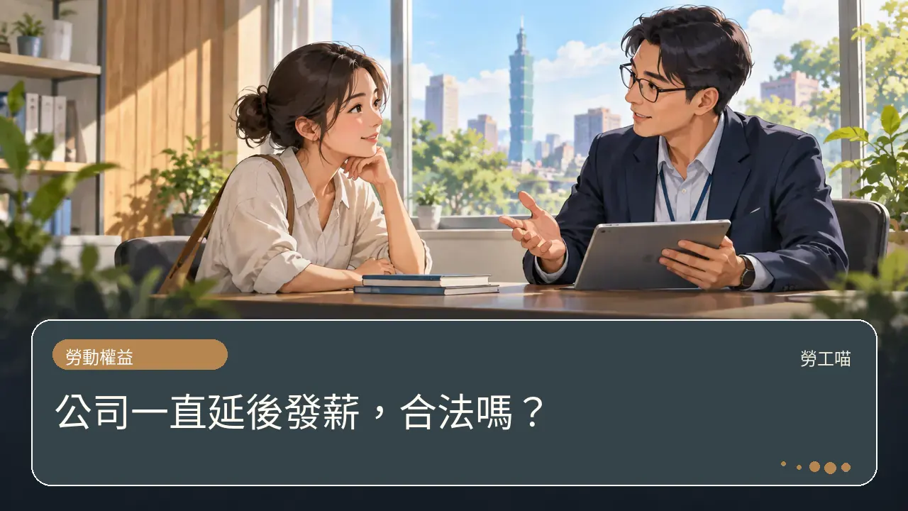 公司一直延後發薪，合法嗎？主題插畫