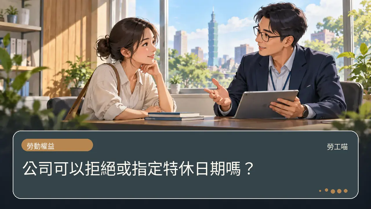 公司可以拒絕或指定特休日期嗎？主題插畫