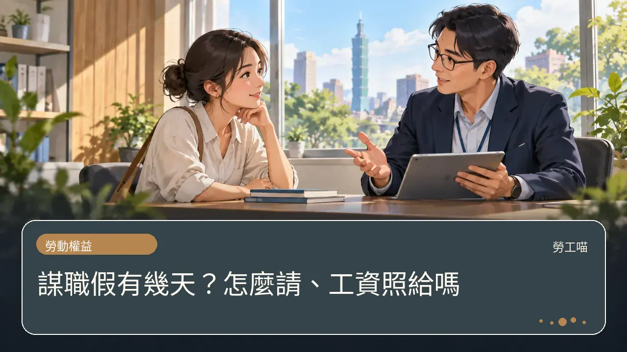 謀職假有幾天？怎麼請、工資照給嗎主題插畫