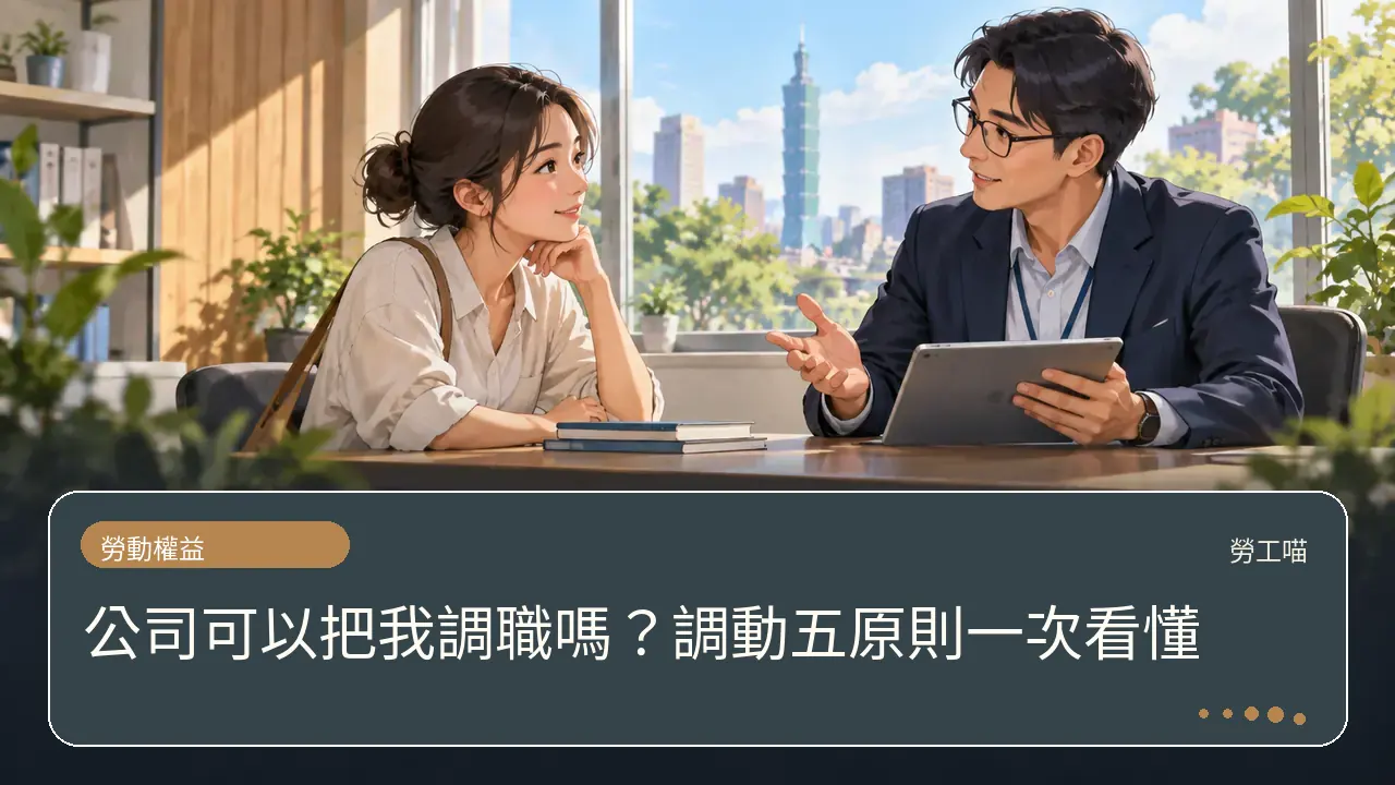 公司可以把我調職嗎？調動五原則一次看懂主題插畫