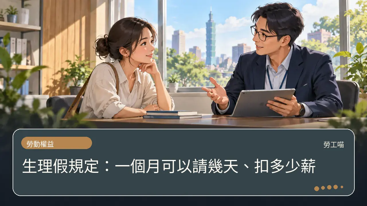 生理假規定:一個月可以請幾天、扣多少薪主題插畫