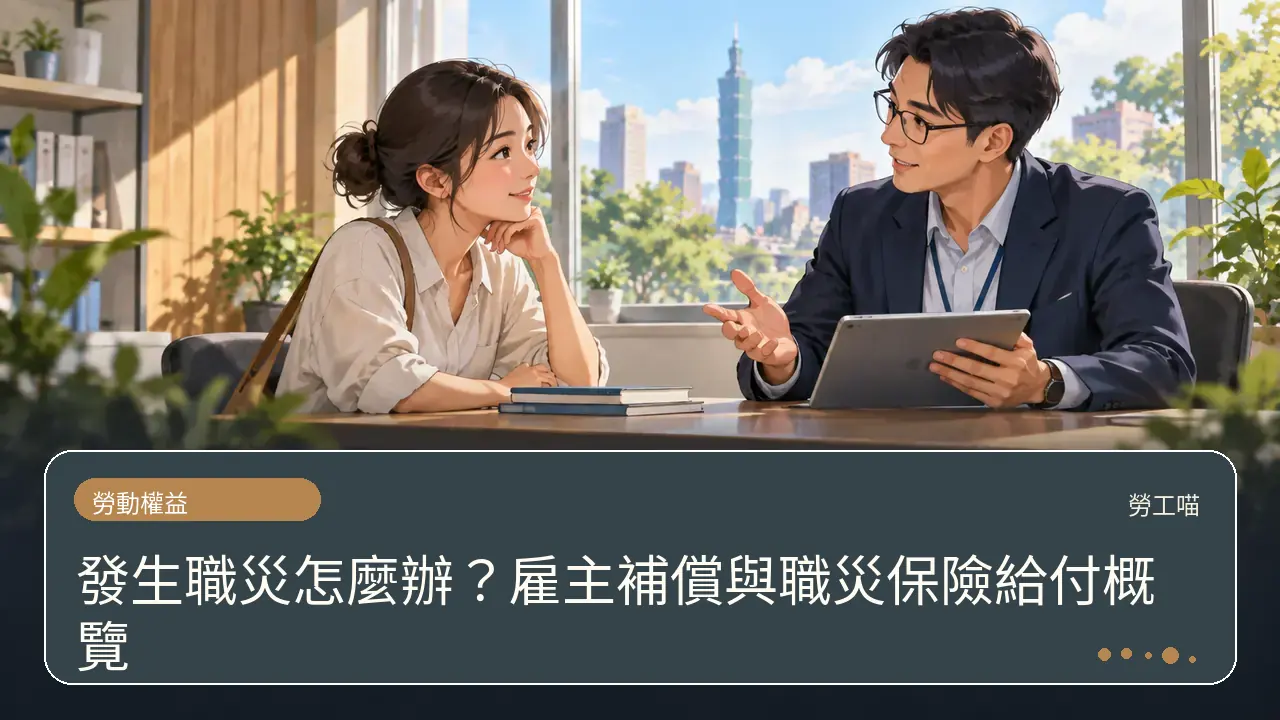 發生職災怎麼辦？雇主補償與職災保險給付概覽主題插畫