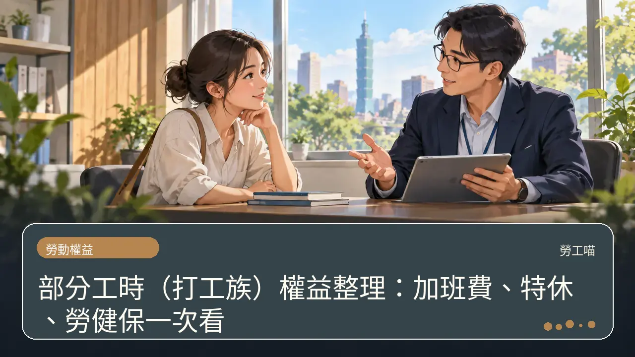 部分工時（打工族）權益整理：加班費、特休、勞健保一次看主題插畫