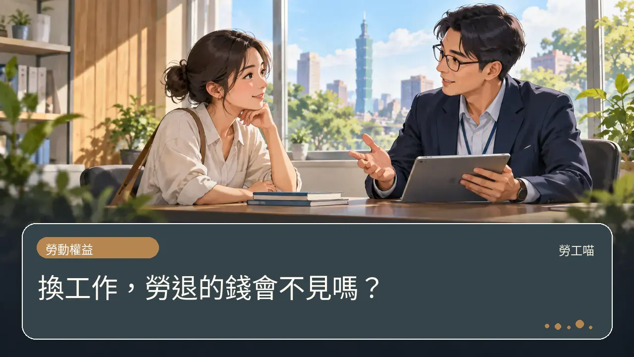 換工作，勞退的錢會不見嗎？主題插畫