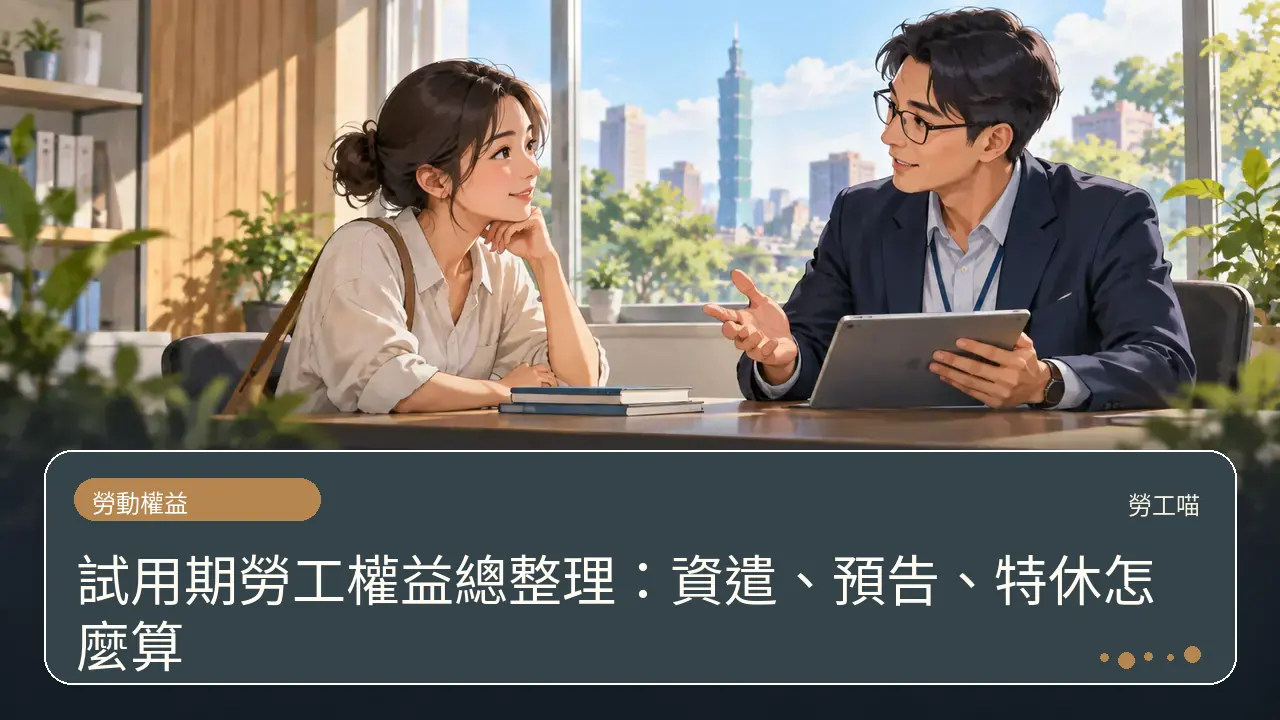 試用期勞工權益總整理:資遣、預告、特休怎麼算主題插畫