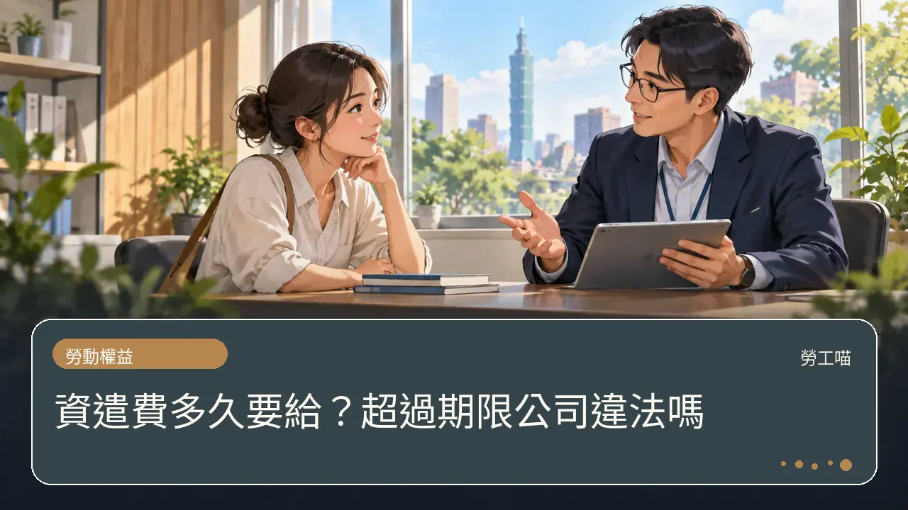 資遣費多久要給？超過期限公司違法嗎主題插畫