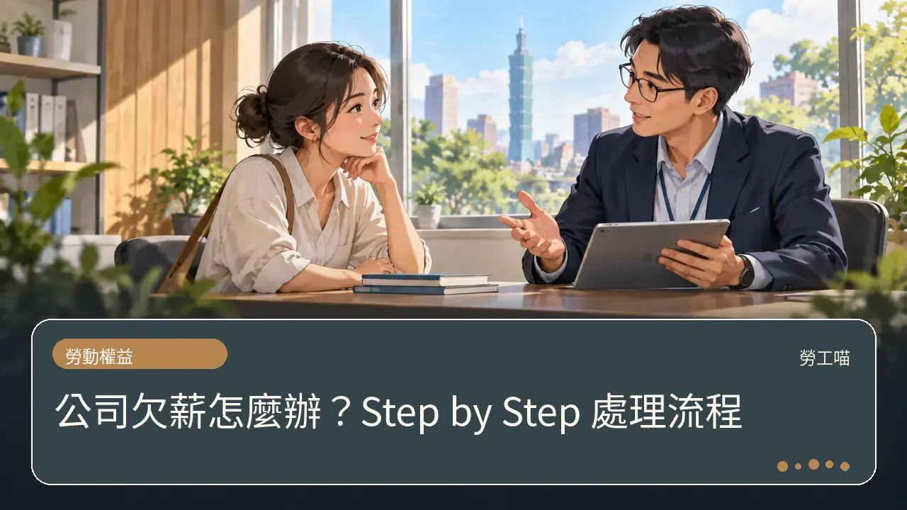 公司欠薪怎麼辦？Step by Step 處理流程主題插畫