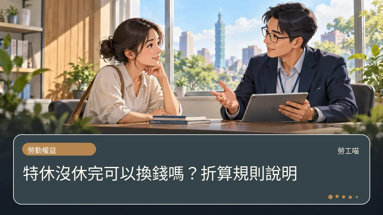 特休沒休完可以換錢嗎?折算規則說明主題插畫