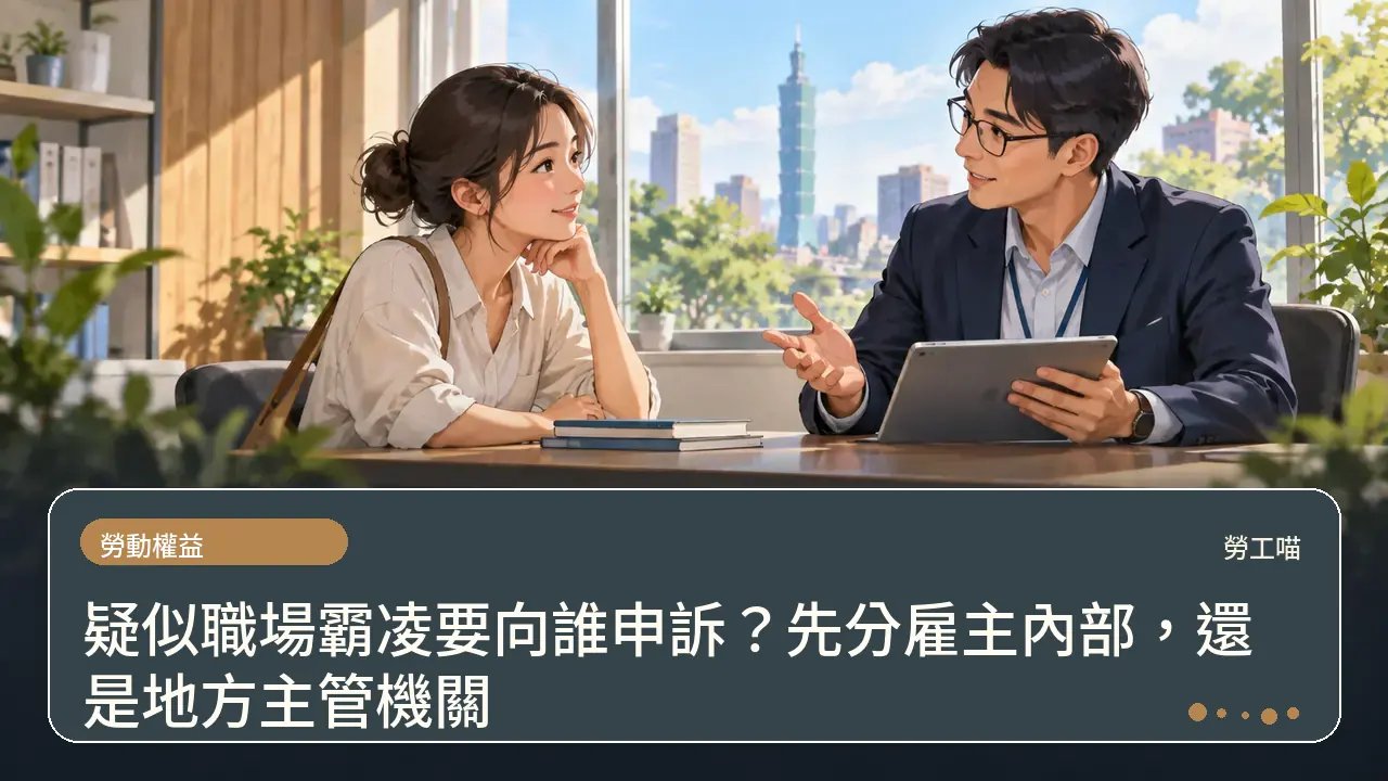 疑似職場霸凌要向誰申訴？先分雇主內部，還是地方主管機關主題插畫